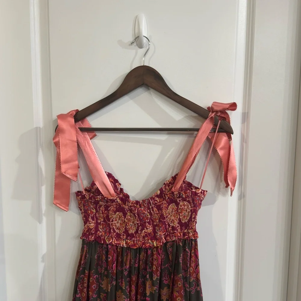 Free People Bluebell Tiered Maxi Dress in Pink Multi